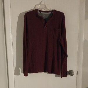 Red Long Sleeve Tee with Relaxed Fit